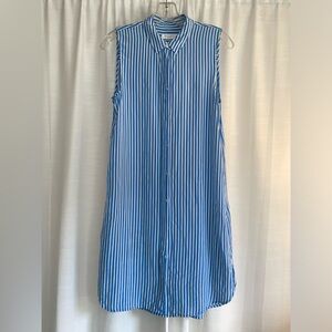 Equipment Femme Womens 100% Silk Striped Shirtdress